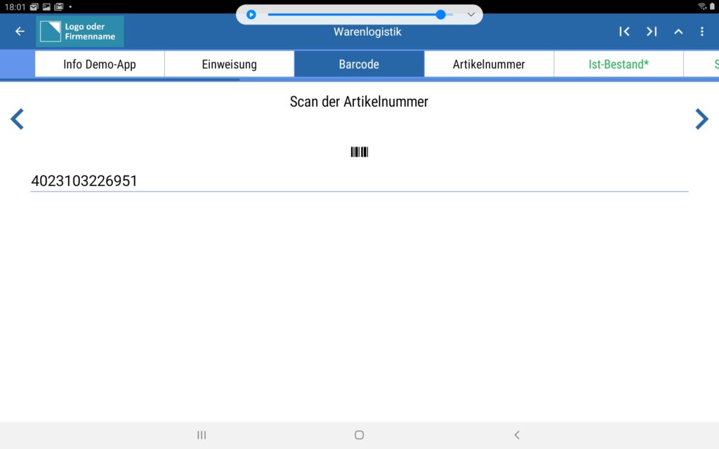 Warenlogistik App Screenshot