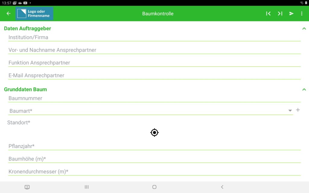 Screenshot App Baumkontrolle