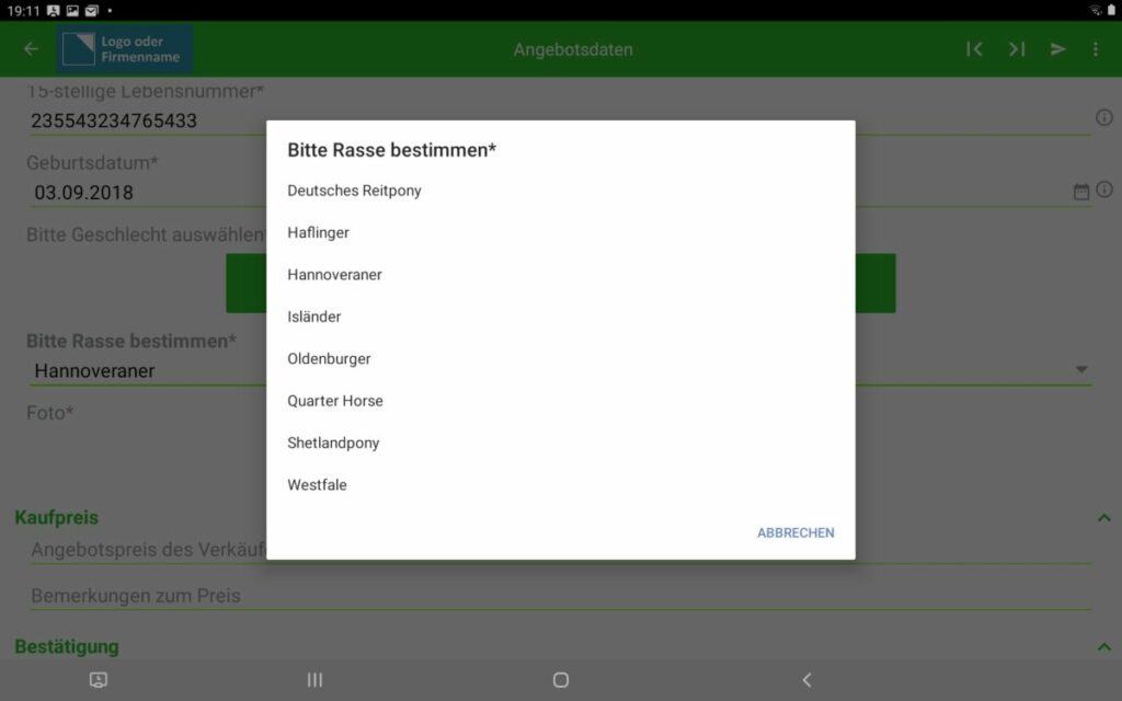 Pferdehändler App Screenshot