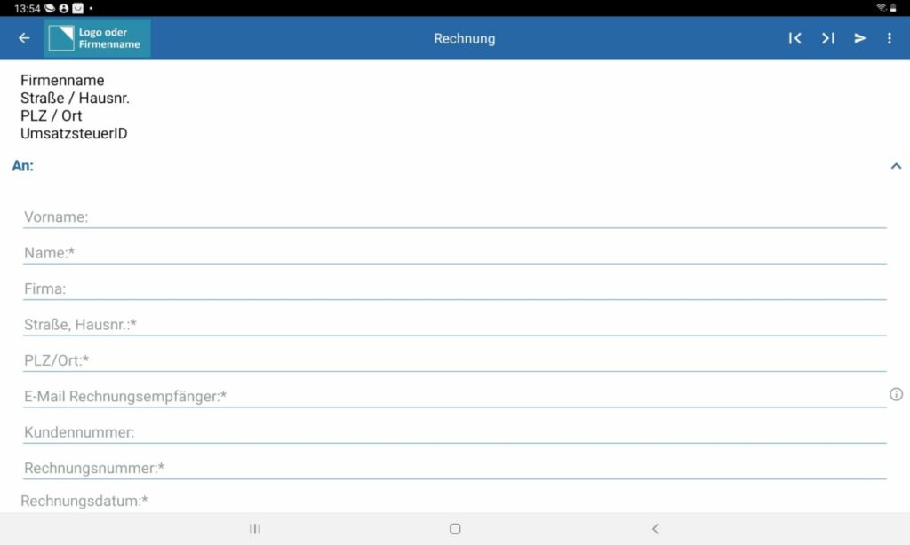 Rechnung App Screenshot